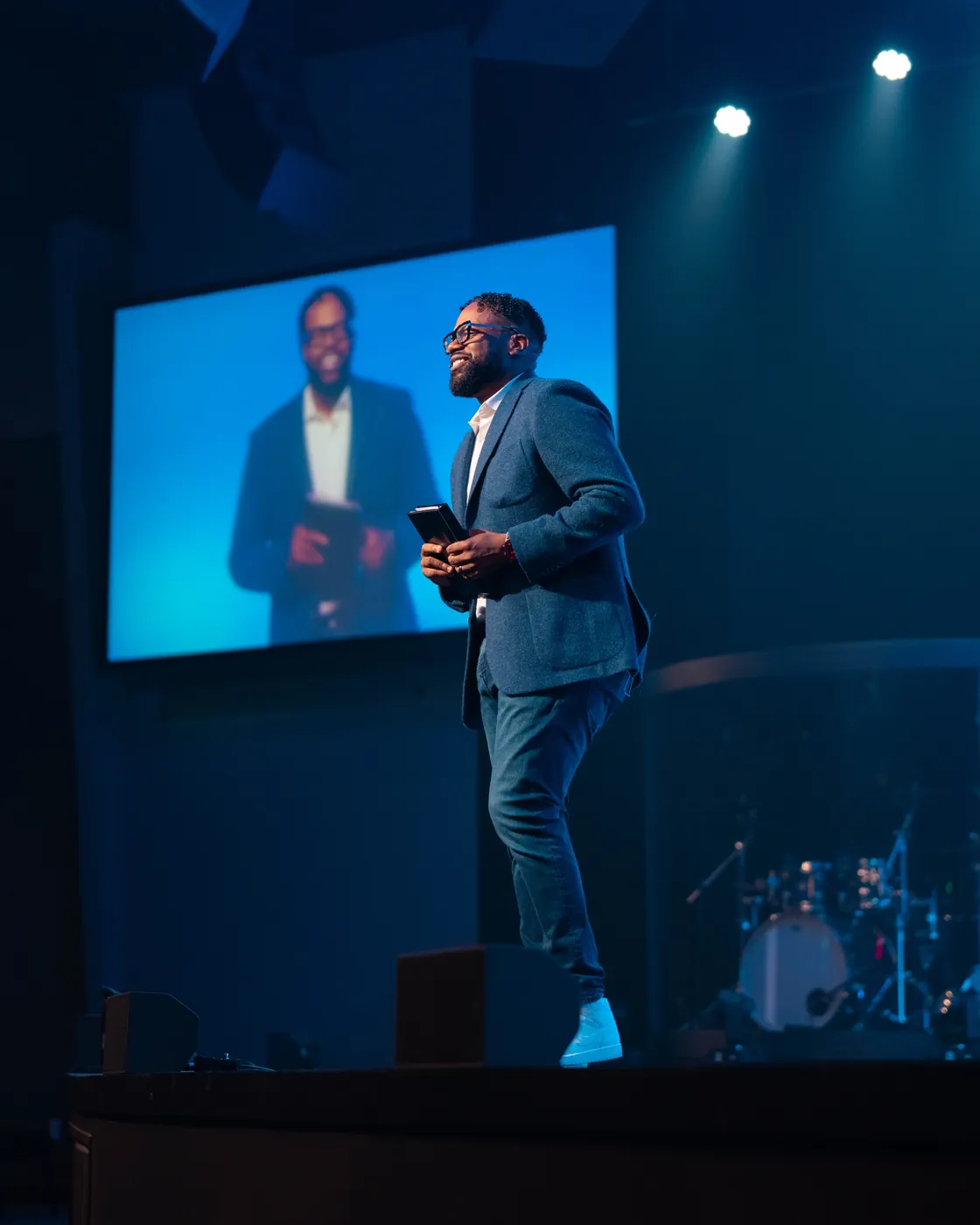 A message being shared during a Mountain West Church service